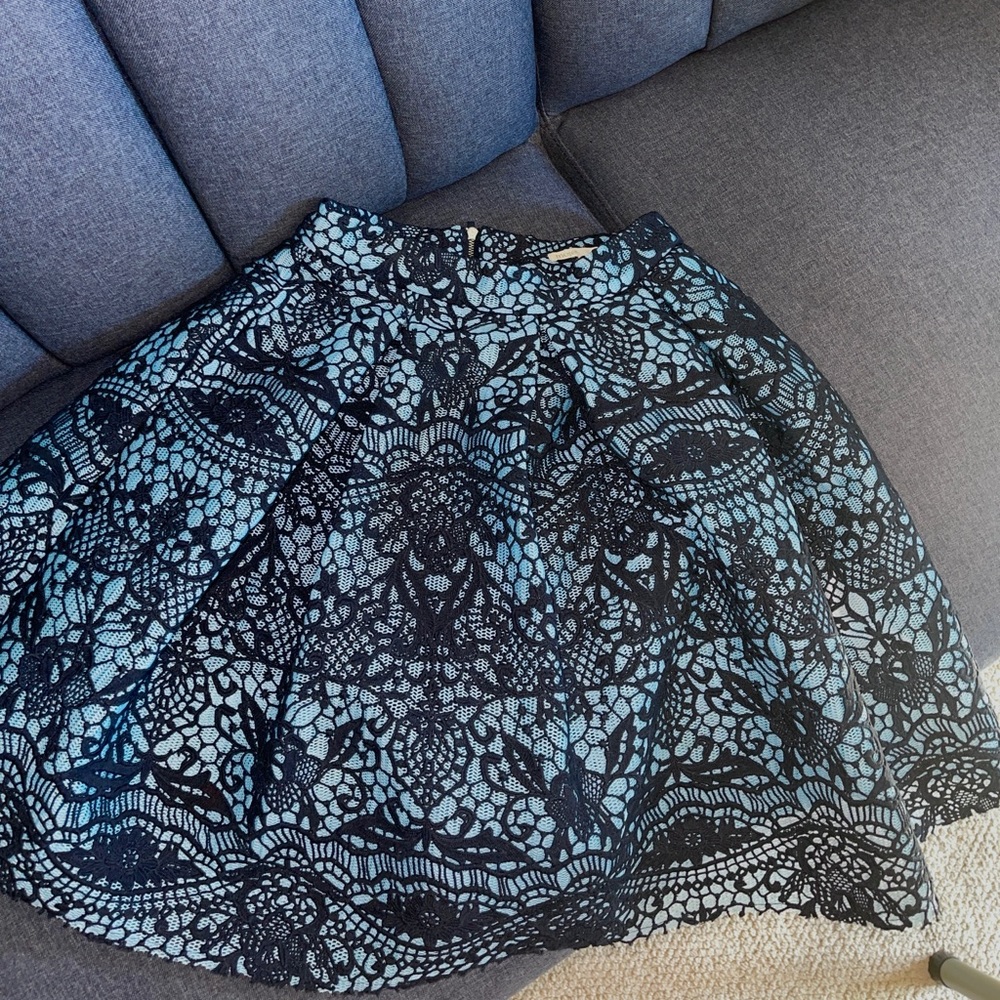 Maje French lace skirt mini dress  blue